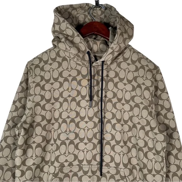 COACH Signature Monogram Terry Cotton Hoodie - Picture 5 of 9